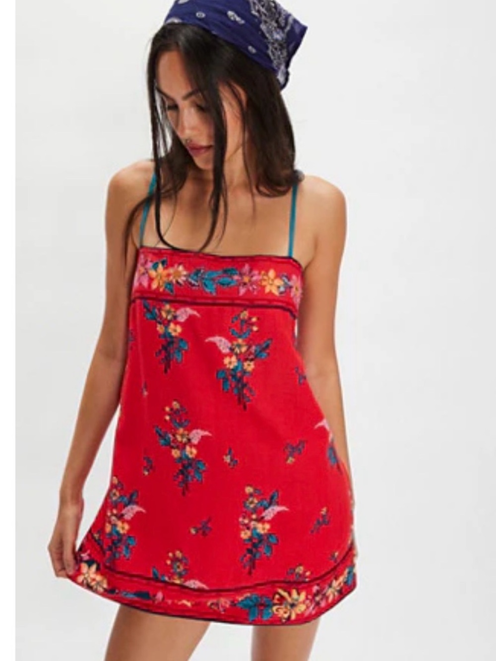 FREE PEOPLE BALI TAKE ME WITH YOU MINI RED PATTERN